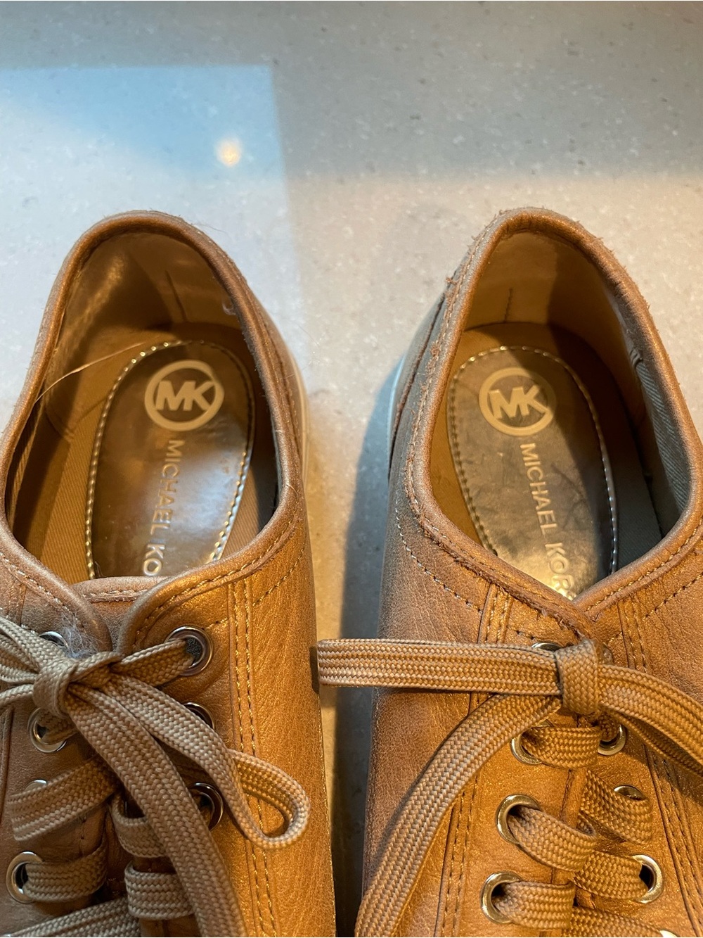 Michael Kors Boerum Studded Sneaker | Tan/Silver - Picture 3 of 10